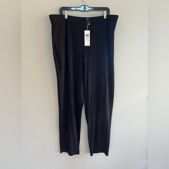 Eileen Fisher NWT Stretch Jersey Knit Slouchy Ankle Pant in Black, size 1X - Picture 3 of 9